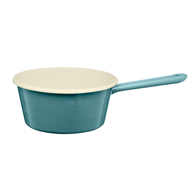 Rondel emaliowany z rączką GORDON 14cm turkus